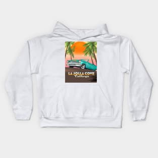 La Jolla Cove California travel poster Kids Hoodie